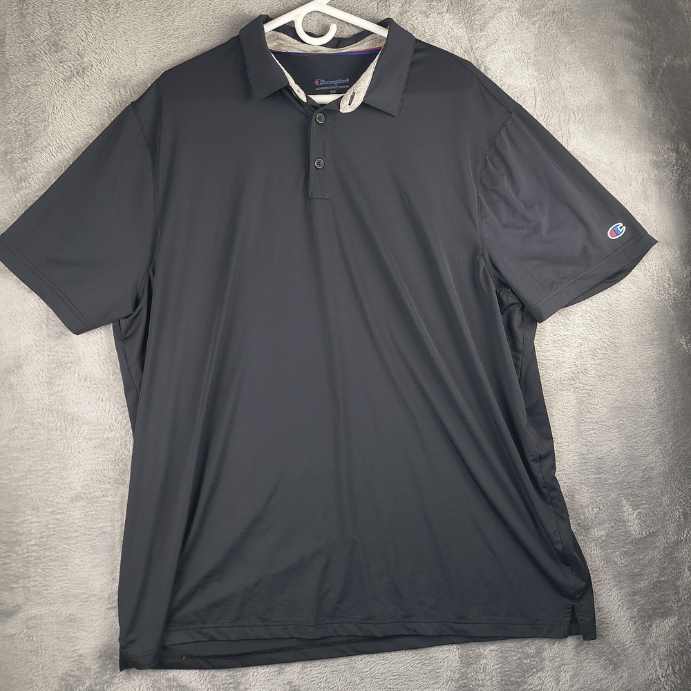 Champion Men's Black Stretch Golf Polo Shirt - Size 2xl
